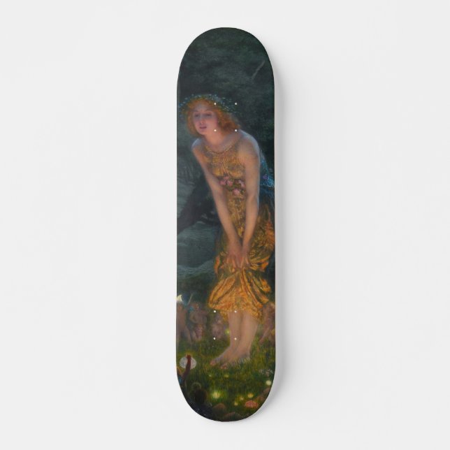 Midsummer Eve Edward Robert Hughes fairies fantasy Skateboard (Front)