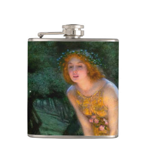 Midsummer Eve Edward Robert Hughes Hip Flask