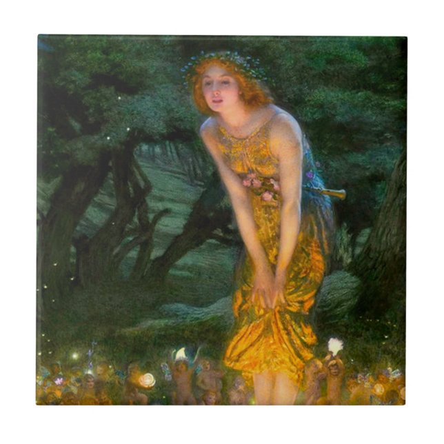 Midsummer Eve Edward Robert Hughes Tile (Front)