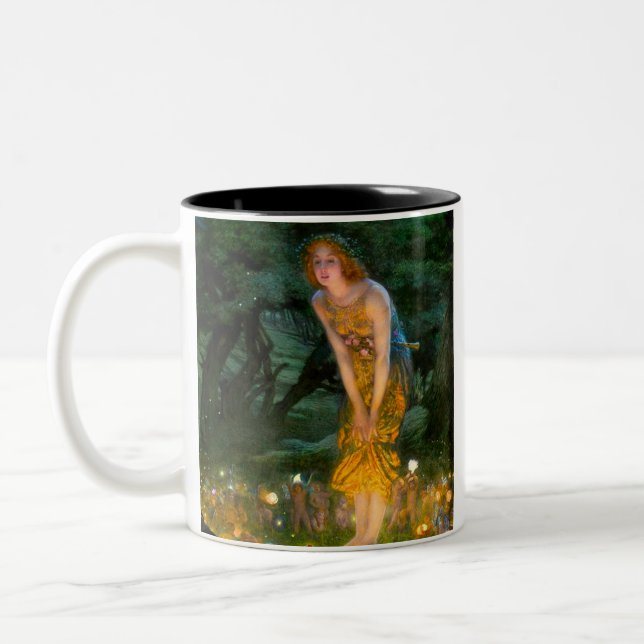 Midsummer Eve Edward Robert Hughes Two-Tone Coffee Mug (Left)