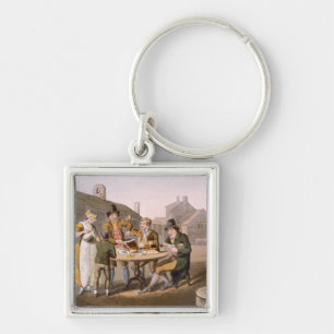 Midsummer Eve, from `Costume of Yorkshire' engrave Keychain