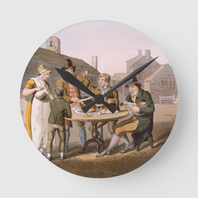 Midsummer Eve, from `Costume of Yorkshire' engrave Round Clock (Front)