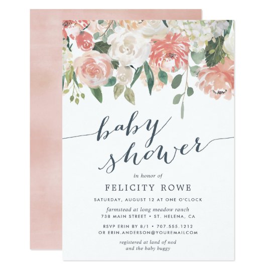 floral baby shower invitations