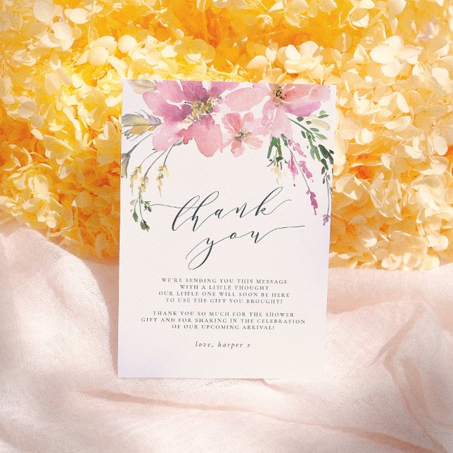 Midsummer Floral Bouquet Elegant Thank You Card (Creator Uploaded)