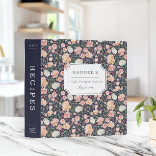 Midsummer Floral Bridal Shower Recipe Binder