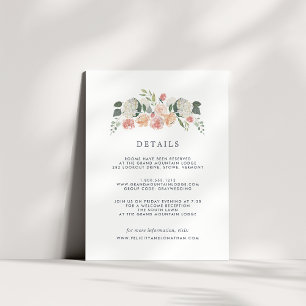 Midsummer Floral   Guest Details Card