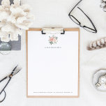 Midsummer Floral Logo Letterhead<br><div class="desc">Elegant floral logo letterhead features your name or business name in slate blue-grey lettering topped by a posy of watercolor flowers in blush,  ivory and sage. Add your address or contact details along the bottom.</div>