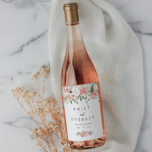 Midsummer Floral   Personalized Wedding Wine Label