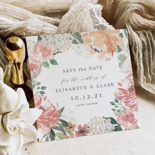Midsummer Floral Square Save the Date Card