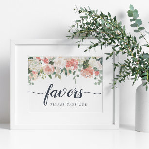 Midsummer Floral Wedding Favour Sign