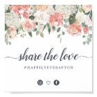 Midsummer Floral Wedding Hashtag Sign