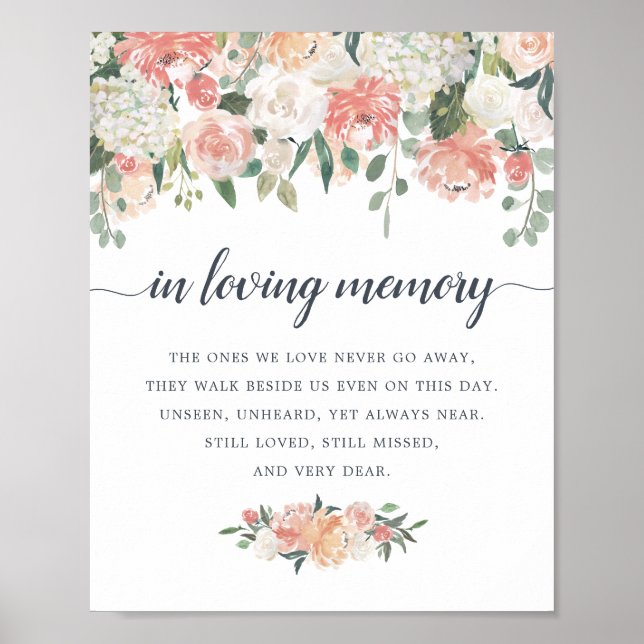 Midsummer Floral Wedding Memorial Sign (Front)