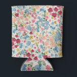 Midsummer meadow, blooming plant pattern. can cooler<br><div class="desc">Blooming midsummer meadow seamless pattern. Plant background for fashion, wallpapers, print. A lot of different flowers on the field. Liberty style millefleurs. Trendy floral design Meadow of Dreams: Vintage Blooms in Harmonious Dance. Midsummer meadow blooms: Liberty style meets nature's canvas. ditsy, vintage, daisy, blue, retro, rose, summer, garden, baby, yellow,...</div>