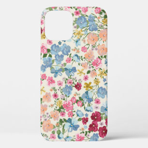 Midsummer meadow, blooming plant pattern. iPhone 12 case