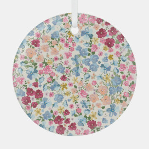 Midsummer meadow, blooming plant pattern. glass ornament