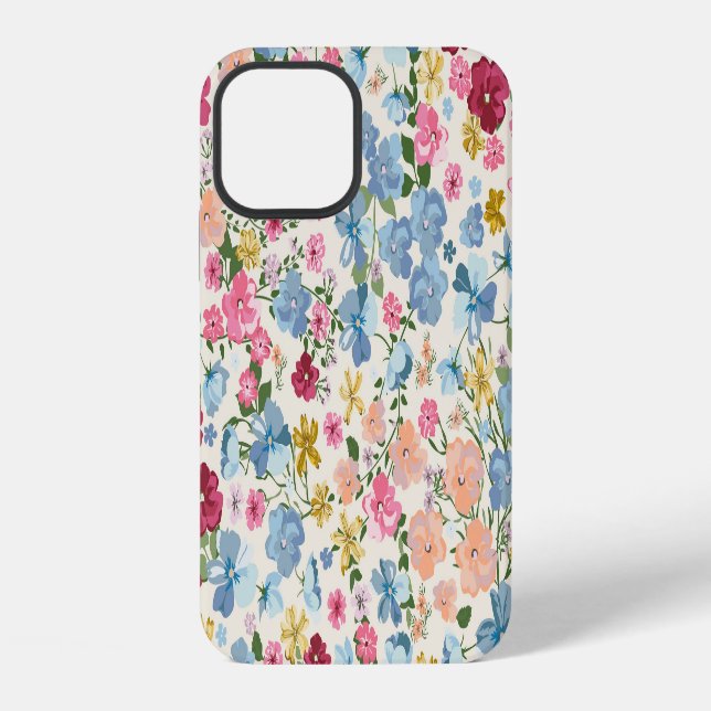 Midsummer meadow, blooming plant pattern. iPhone case (Back)