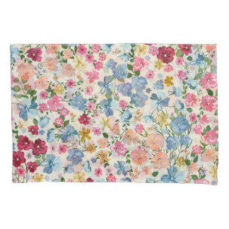 Midsummer meadow, blooming plant pattern. pillowcase