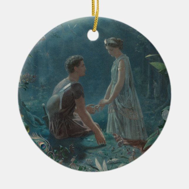 Midsummer Night Hermia and Lysander Ceramic Ornament (Front)