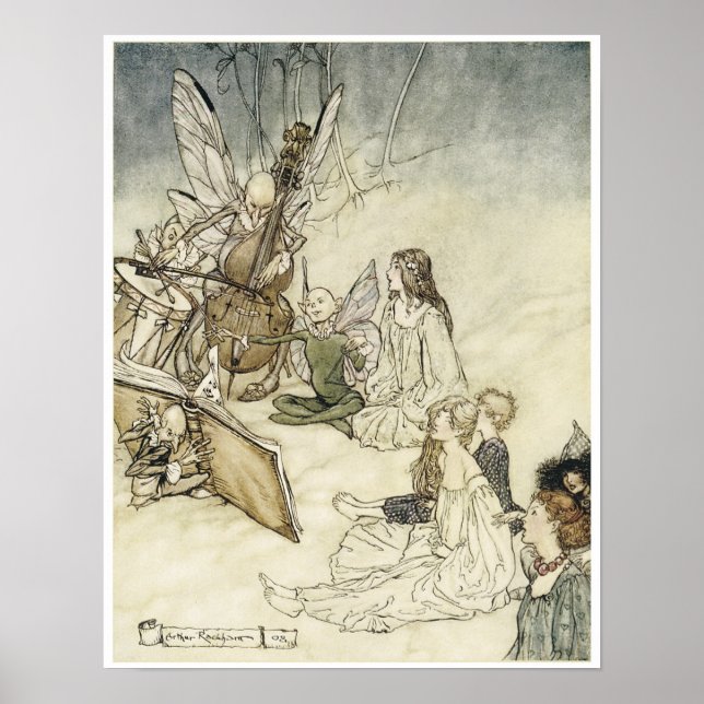 Midsummer Night's Dream, "And a fairy Song, ",1908 Poster (Front)