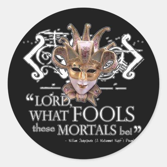 Midsummer Night's Dream Quote Classic Round Sticker (Front)