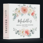 Midsummer Peach Pastel Floral Bridal Shower Recipe Binder<br><div class="desc">Elegant and modern floral midsummer bridal shower recipe binder features a bouquet of soft pastel watercolor roses, peonies , English cabbage roses, ranunculus , and dahlias in shades of blush pink, peach and cream, ivory, white with lush green botanical leaves and eucalyptus. Please find more matching designs and variations from...</div>