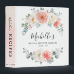 Midsummer Peach Pastel Floral Bridal Shower Recipe Binder<br><div class="desc">Elegant and modern floral midsummer bridal shower recipe binder features a bouquet of soft pastel watercolor roses, peonies , English cabbage roses, ranunculus , and dahlias in shades of blush pink, peach and cream, ivory, white with lush green botanical leaves and eucalyptus. Please find more matching designs and variations from...</div>
