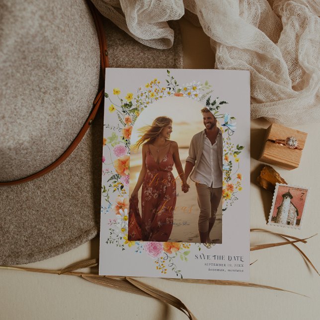 Midsummer | Romantic Autumn Florals Photo Save The Date (Creator Uploaded)