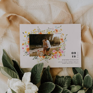 Midsummer Romantic Autumn Florals Photo Save The Date