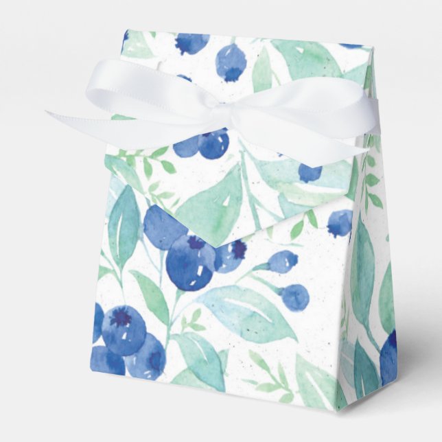 Midsummer Rustic Blueberry Berry Summer  Pattern Favor Box (Front Side)