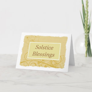 Midsummer Solstice blessings with flowers Card