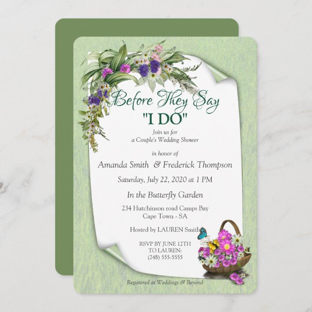 Midsummer Spring Couple Invitation (Front/Back)