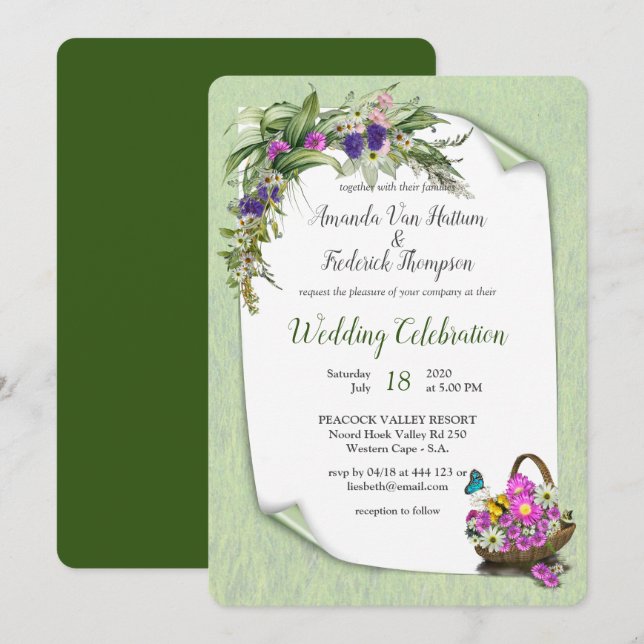 Midsummer Spring flower Invitation (Front/Back)