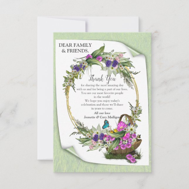 Midsummer Spring flower Thank You Card (Front)