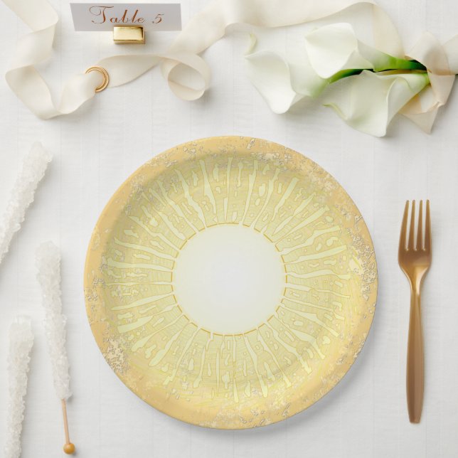 Midsummer Sun Paper Plate (Wedding)