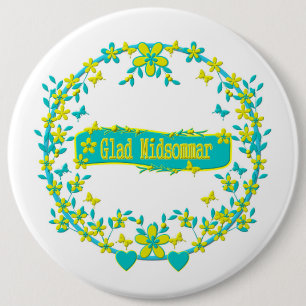 Midsummer symbol sweden 6 inch round button
