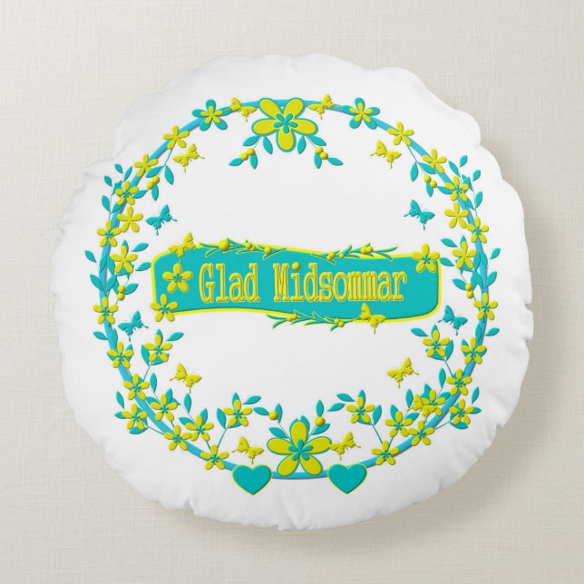 Midsummer symbol sweden round pillow (Front)