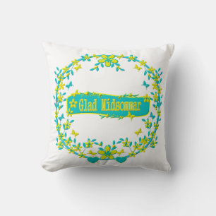 Midsummer symbol sweden throw pillow
