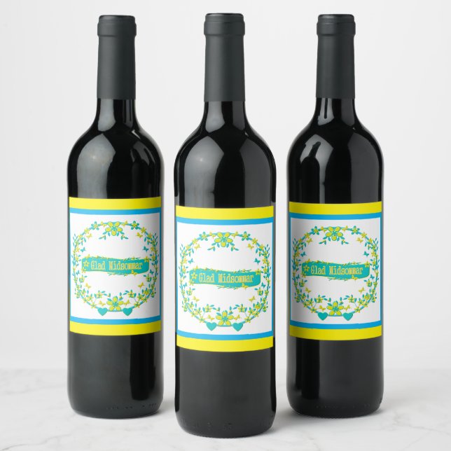 Midsummer symbol sweden  wine label (Bottles)