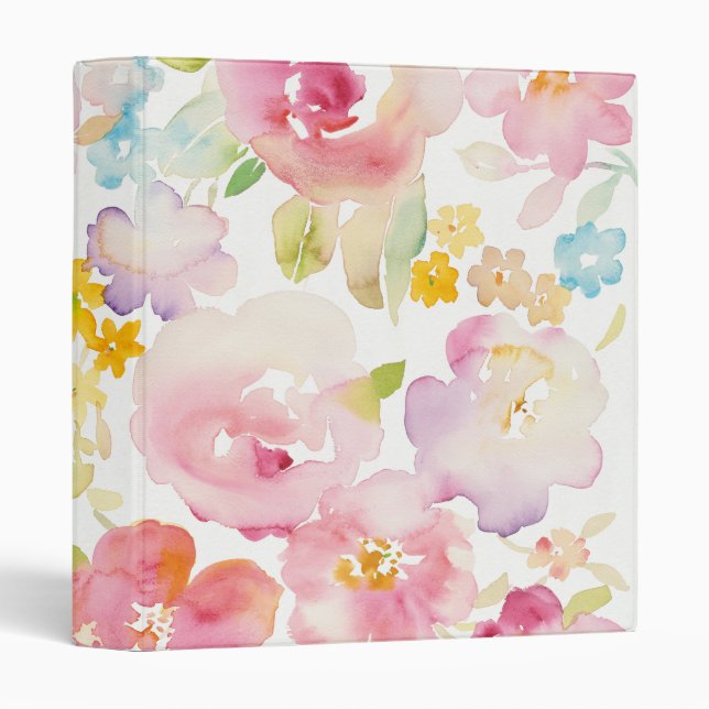 Midsummer | Watercolor Pink Floral Binder (Front/Spine)