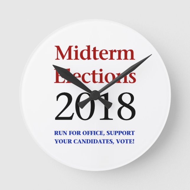 Midterm Elections 2018 Round Clock (Front)