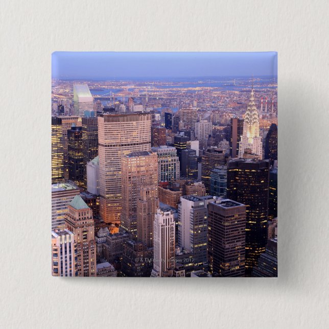 Midtown and Upper East Side 2 Inch Square Button (Front)