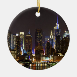 Midtown Manhattan as seen from Weehawken NJ Ceramic Ornament