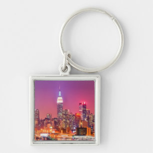 Midtown Manhattan at night with Empire Stae Keychain