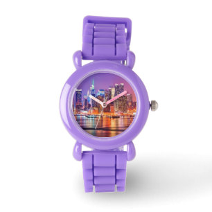 Midtown Manhattan at night with Empire Stae Watch