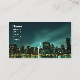 Midtown Manhattan skyline at Night Lights, NYC Business Card