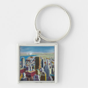 Midtown Skyline View towards East River Keychain