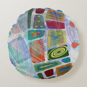 Midway Panels III Round Pillow
