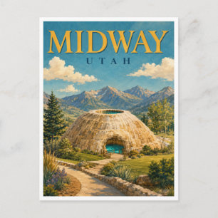 Midway Utah Homestead Crater GeoSaga Postcard