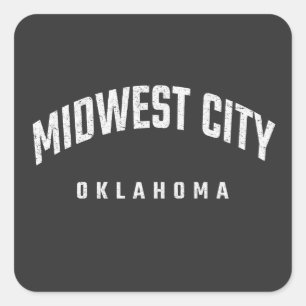 Midwest City Oklahoma OK Square Sticker