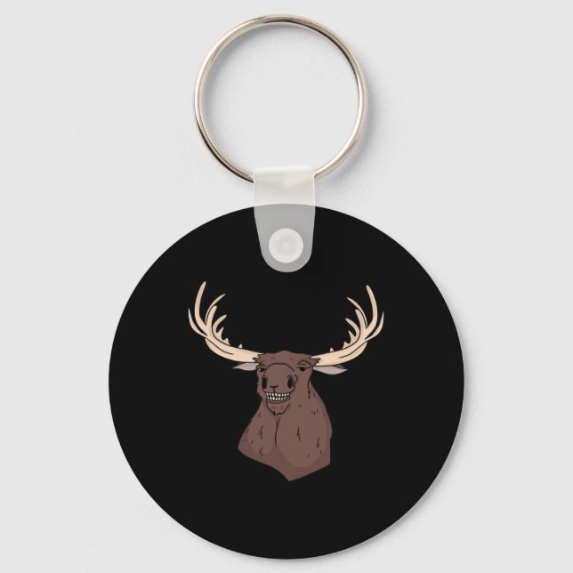 Midwest Magic Cleaning Stupid Moose Face Funny Hun Keychain (Front)